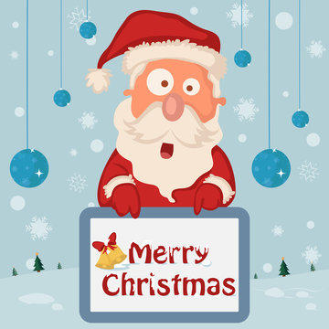 Santa in Merry Christmas holiday greeting