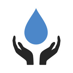 Obraz na płótnie Canvas Water conservation - save water - flat icon for apps and websites