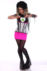 Full body picture of emo girl.