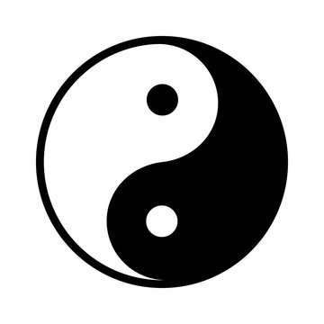 Ying yang balance flat icon for apps