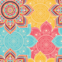 Ethnic floral seamless pattern