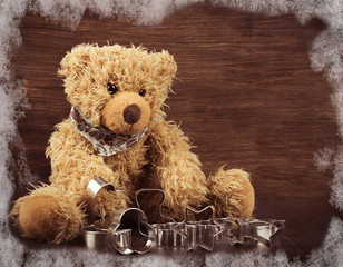 Teddy mit Weihnachtsplätzchen Austecher