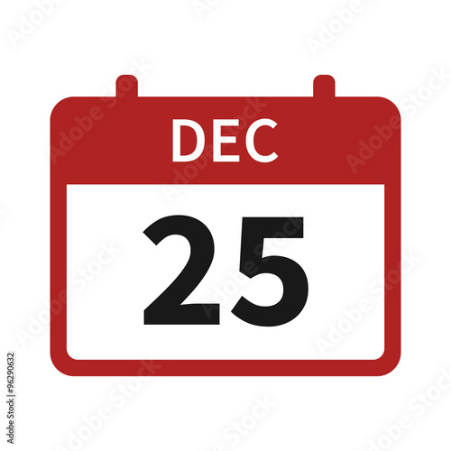  Christmas Day Holiday On December 25 25th Calendar Flat Icon Stock 