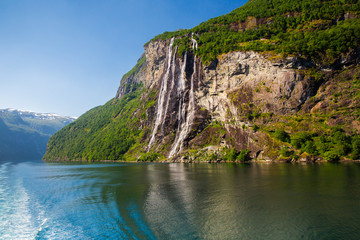 Fototapeta na wymiar Seven Sisters Waterfall, Norway