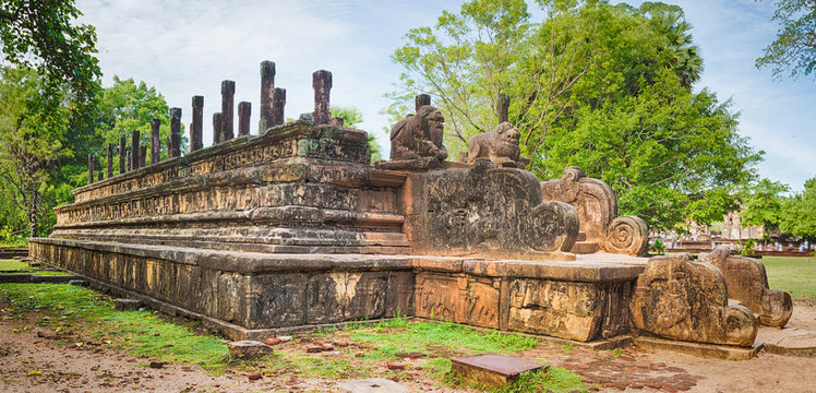 The Council Chamber, Polonnaruwa, Sri Lanka. Panorama