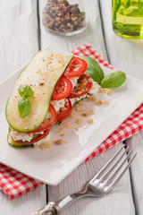 Italian appetizer of vegetables and cheese
