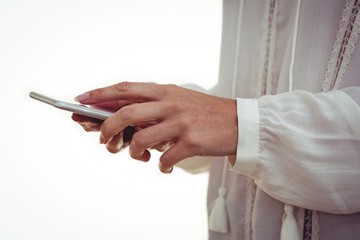 Cropped hand using smartphone