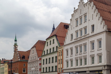 Fototapeta na wymiar historic houses in Straubing, Germany