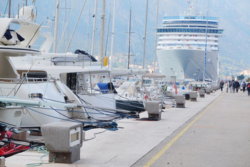 Kotor, Montenegro, November, 16, 2015: Cruise liner in Kotor, Montenegro