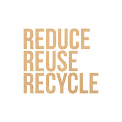 Reduce, Reuse, Recycle word on cardboard paper texture