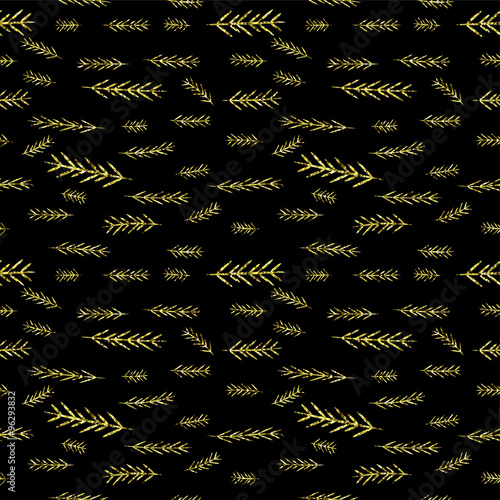 Black Shiny Golden Seamless Simple Graphics Pattern Tile Christmas Black Shiny Golden Seamless Simple Graphics Pattern Tile Christmas Sparkle Glitter Background With Pine