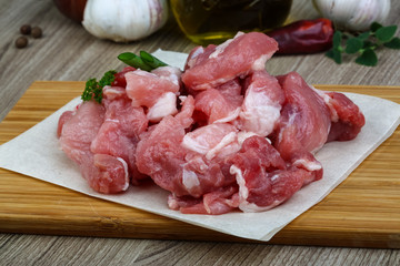 Diced pork meat