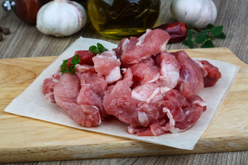 Diced pork meat