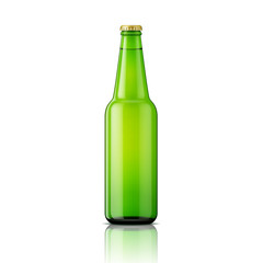 Green beer bottle template.
