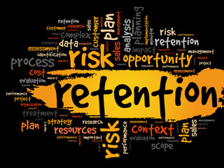 RETENTION word cloud, business concept background