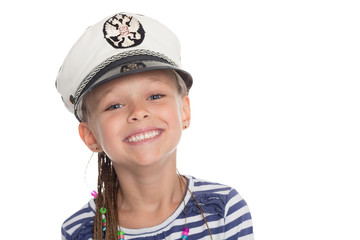 Portrait of a girl in the naval cap