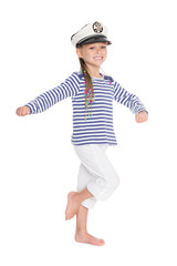 Mischievous girl in suite sailor boy