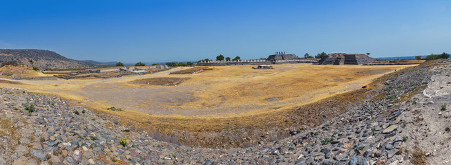 Aerial view of Tula Pyramid, Mexico