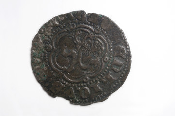 medieval coin, Spain, Enrique III, una Blanca