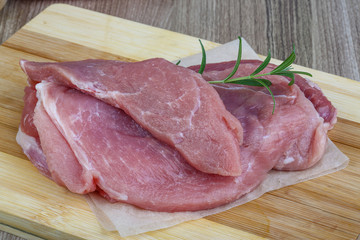 Raw pork Schnitzel