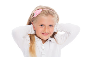 Portrait of girl six years.