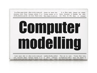 Science concept: newspaper headline Computer Modelling