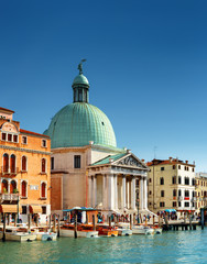 Fototapeta na wymiar Side view of the San Simeone Piccolo in Venice, Italy
