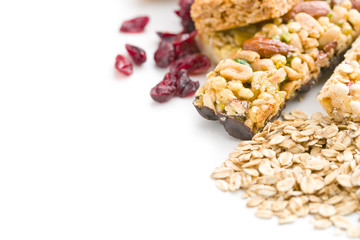 muesli bars with raisins and oat flakes