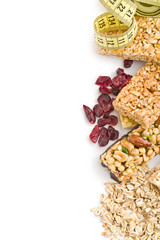 muesli bars with raisins and oat flakes