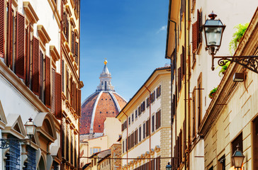 Fototapeta premium View of dome of the Florence Cathedral, Tuscany, Italy