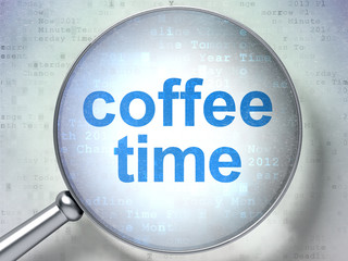 Time concept: Coffee Time with optical glass