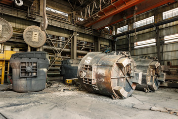 Metal smelting furnace in steel mills