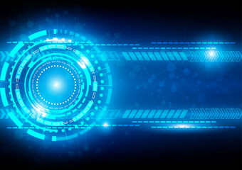 Abstract Technology Blue Background with connection and Bright F