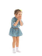 Naklejka premium The girl closes her face