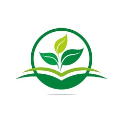 Logo leaves mashed drugs organic product icon