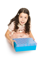Girl holding box
