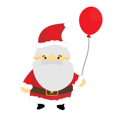 Santa claus holding balloon vector