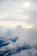 Skyline View above the Clouds from air plane