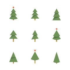 Christmas tree icons. Vector set. - 96298872