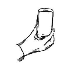 illustration vector doodle hand drawn sketch of human hand using
