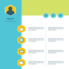 Infographic Design bule, yellow and green color