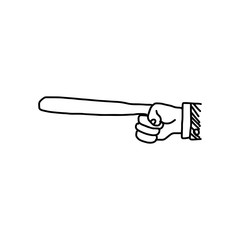 illustration vector doodle hand drawn of sketch pointing hand with long finger
