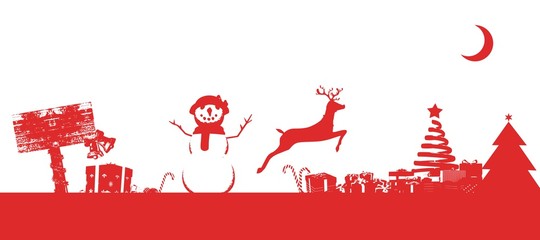 Composite image of christmas scene silhouette