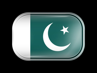 Flag of Pakistan. Rectangular Shape with Rounded Corners