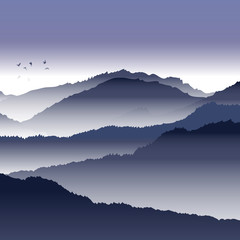 View of blue mountains.Mountain  landscape.