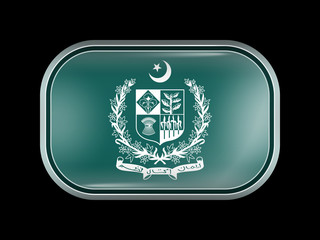 Emblem of Pakistan. Rectangular Shape with Rounded Corners