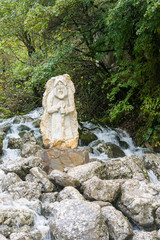 Sculpture of an old hermit, Blue lake, Abkhazia.
