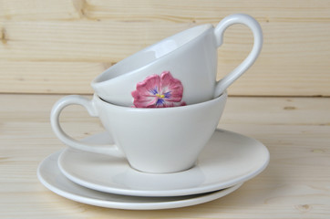 Fototapeta na wymiar Porcelain cups and saucers
