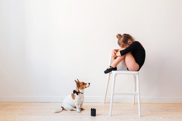 Little girl and jack russell © jpleskachevskaia