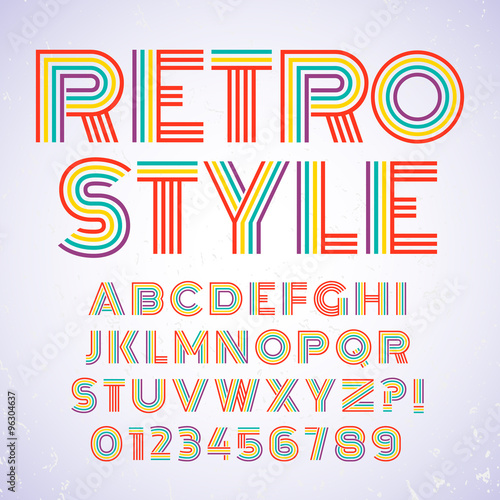 Download "Old style alphabet. Retro type font disco, vintage ...